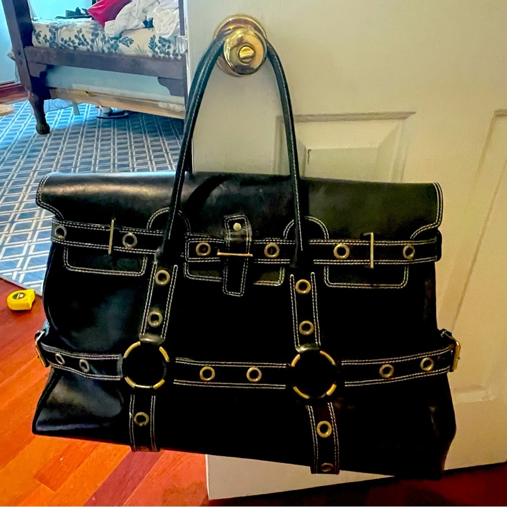 Luella Mulberry Bartley Gisele Black Bag  Very rare size “Huge” Carry-on luggage